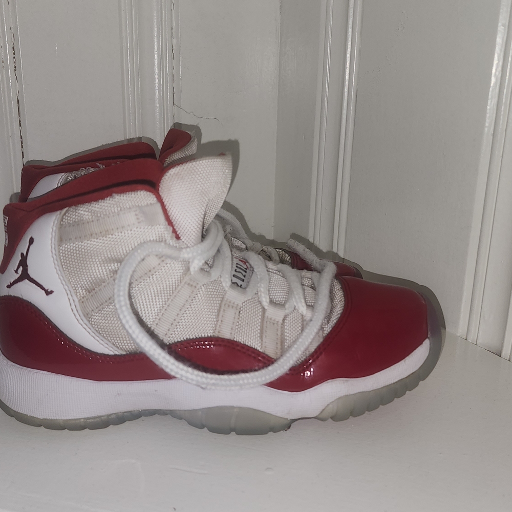 Kids' Jordan 11 Red and White Sneakers